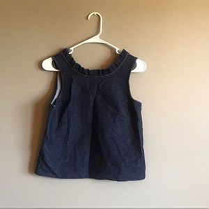 Banana Republic Ruffle tank top v-back navy